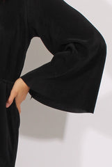 Black Pleated Flared Sleeve Playsuit - Amity