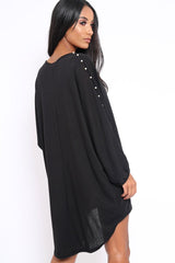 Black Pearl Detail Jumper Dress - Ammi