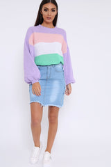 Lilac Nude and White Striped Jumper - Ammie