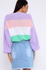 Lilac Nude and White Striped Jumper - Ammie