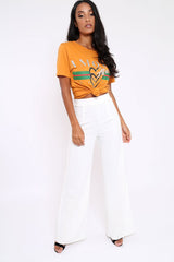 Mustard Amour Always Slogan T-shirt - Esmay