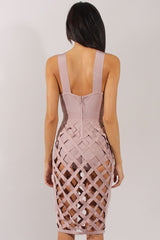 Mauve Cage Bandage Dress - Amra