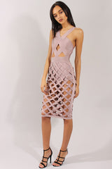 Mauve Cage Bandage Dress - Amra