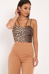 Leopard Print Multi Strap Bodysuit -Analeese