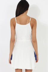 White Embroidered Tassel Dress - Anastasia