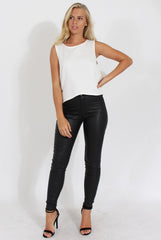 White Split Back Sleeveless Top - Andrea