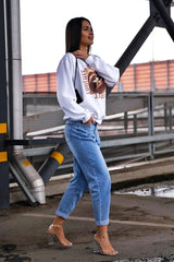 White Couture Graphic Sweatshirt - Verity