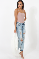 Mauve Open Back Bodysuit - Aniyah