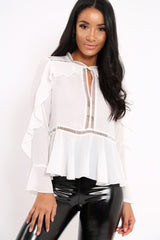 White Frill Blouse - Anjelica