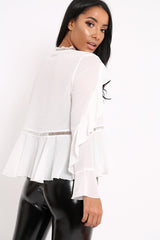 White Frill Blouse - Anjelica