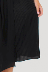 Black Half Pleat Skirt Layer Culottes - Anna