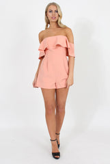 Peach Off The Should Fill Playsuit - Annalix