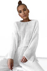 Grey Chunky Knit Loungewear Set - Harper