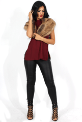 Annie Wine Halterneck Low Back Top