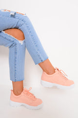 Pink Chunky Lace Up Trainers - Aaniya