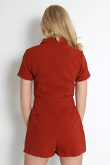 Anita Rust Zip Front Playsuit