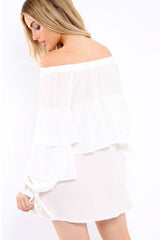 White Dress With Frills - Arabellah