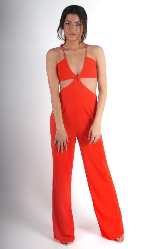 Louise Orange Cut Out Jumpsuit
