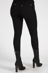 Black Floral Embroidered Ripped Skinny Jeans - Ariel
