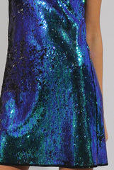 Blue Sequin Cami Choker Dress - Ariel