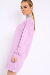 Lilac Bardot Sweater Dress - Ariel