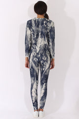 Blue Floral Print Tracksuit - Aries