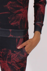 Red Floral Print Tracksuit - Aries