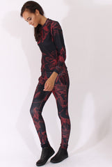 Red Floral Print Tracksuit - Aries