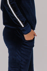 Navy Velvet Stripe Tracksuit - Armani