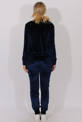 Navy Velvet Stripe Tracksuit - Armani
