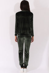 Green Velvet Stripe Tracksuit - Armani