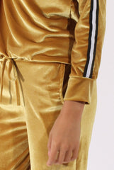 Mustard Velvet Stripe Tracksuit - Armani
