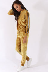 Mustard Velvet Stripe Tracksuit - Armani