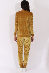 Mustard Velvet Stripe Tracksuit - Armani