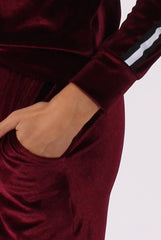 Plum Velvet Stripe Tracksuit - Armani