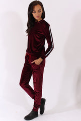 Plum Velvet Stripe Tracksuit - Armani