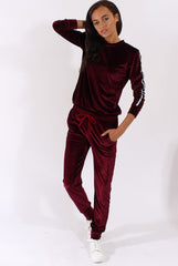 Plum Velvet Stripe Tracksuit - Armani