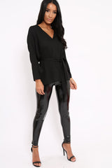 Black V Plunge Top - Aariah