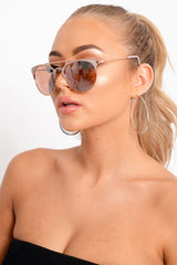 Rose Gold Bar Detail Sunglasses - Aksa