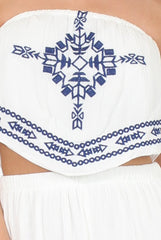 White Embroidered Co-Ord - Athena