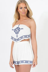 White Embroidered Co-Ord - Athena