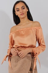 Marigold Bardot Crop Top - Sasha