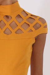 Yellow Cage Detail Jumpsuit - Aurelia