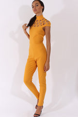 Yellow Cage Detail Jumpsuit - Aurelia
