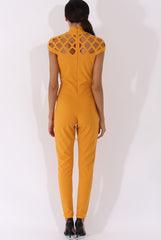 Yellow Cage Detail Jumpsuit - Aurelia