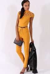 Yellow Cage Detail Jumpsuit - Aurelia