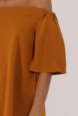 Mustard Bardot Split Back Top - Aurora