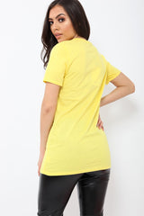 Yellow Guilty Slogan T-shirt - Ava