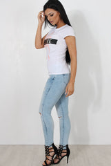 Riley White Believe Slogan Top