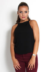 Brianna Black High Neck Top